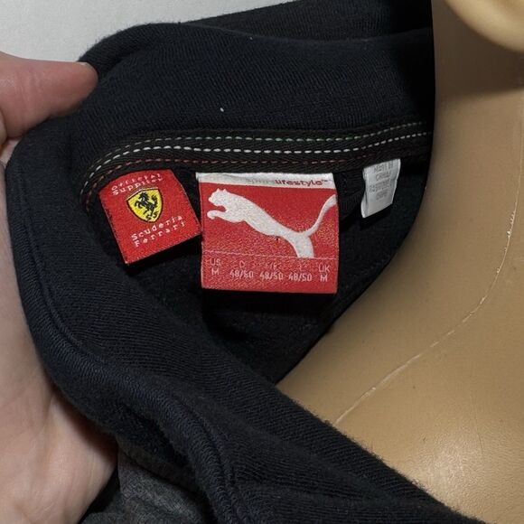 Ferrari Puma Scuderia Team Full Zip Jacket Men’s Medium Black Gray Logo EUC - Picture 12 of 15